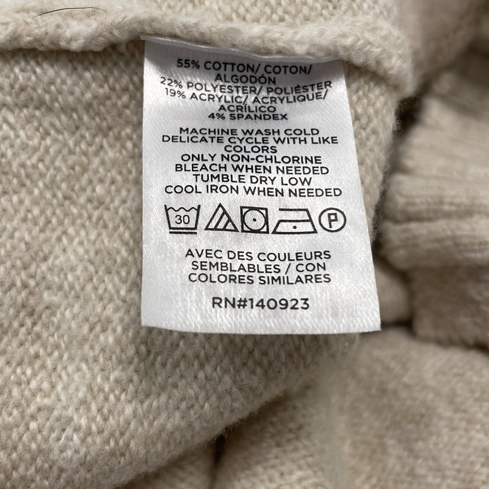 LOFT Cream and Black Eiffel Tower Paris Crew Neck Sweater Size M - Picture 8 of 8